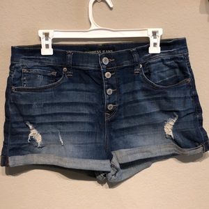 Distressed Express Denim Shorts